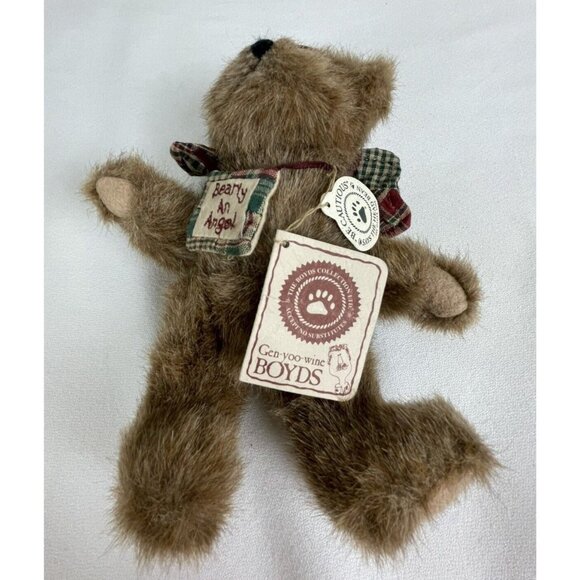 Boyds Bears Rascal 2001 8" Plush Angel Bear Collectible "Bearly An Angel" Plaid - Picture 8 of 9